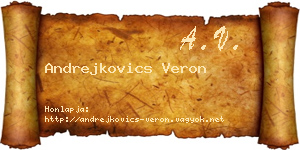 Andrejkovics Veron névjegykártya